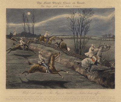 De eerste steeple chase op record, 1839 door Henry Thomas Alken